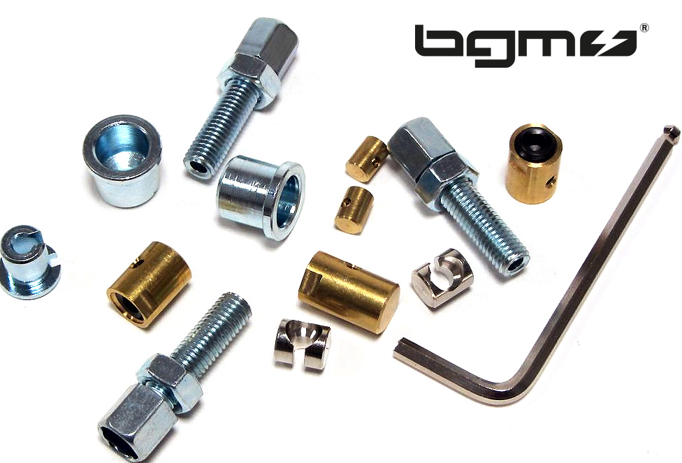 Adjusting screws and clamping nipple / screw nipple set -BGM PRO- for Vespa and Lambretta