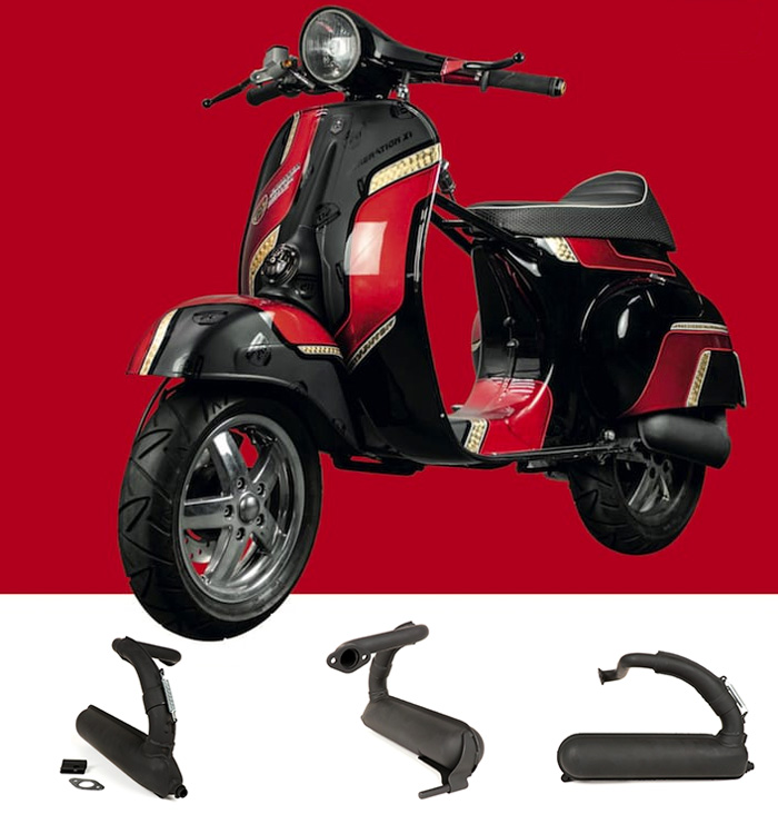Vespa banana bgm PRO exhaust Vespa Smallframe V50, PV125, ET3