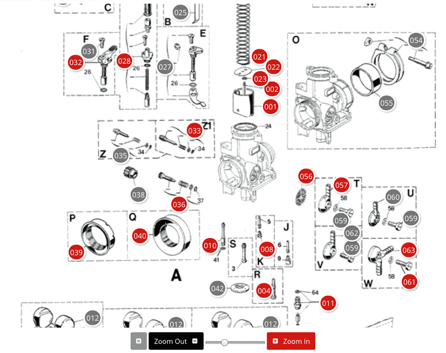 Carburetor spare parts Find small parts via carburetor exploded views