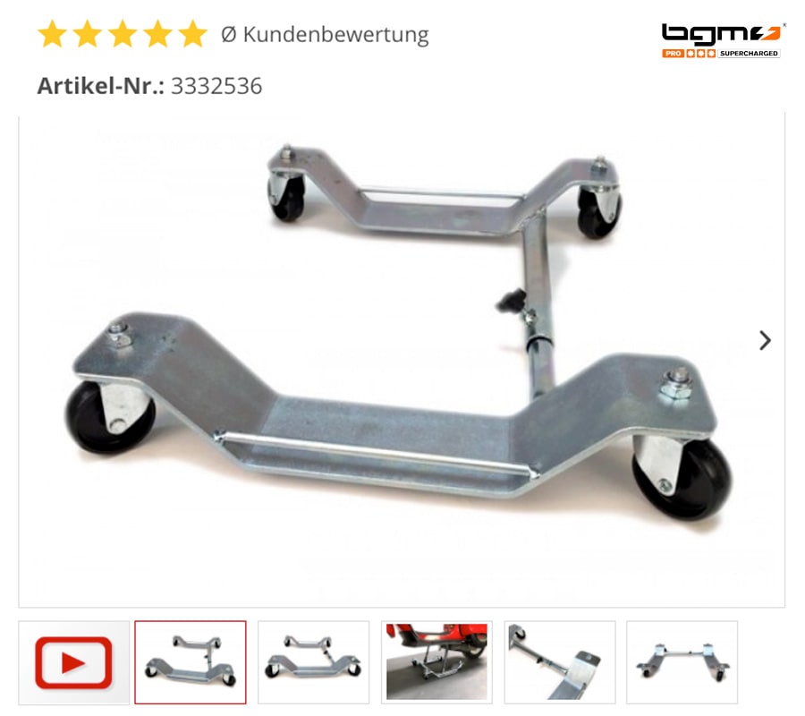 Maneuvering aid for scooters with main stand Vespa, Lambretta etc.