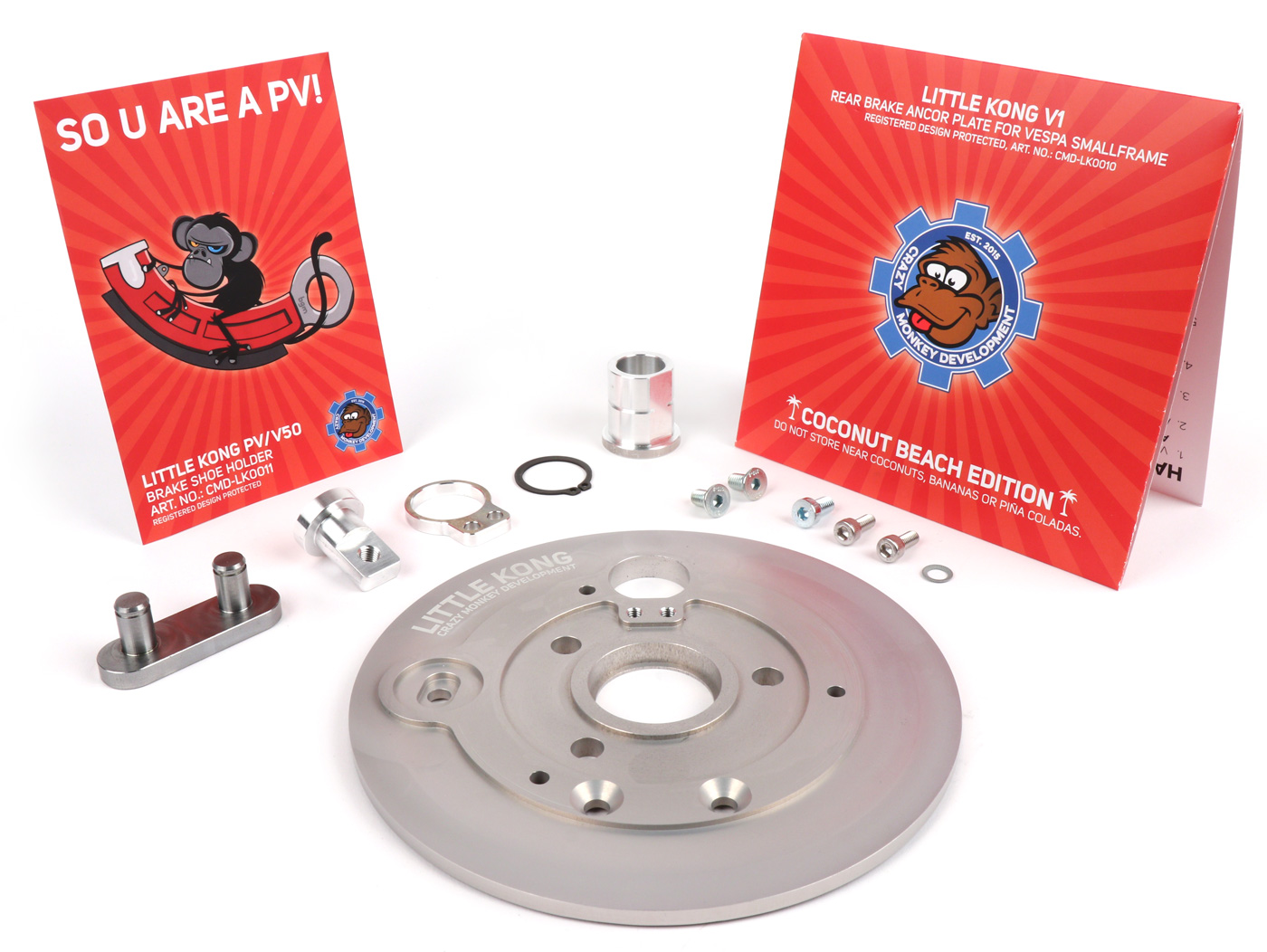 Brake anchor plate Vespa Smallframe Little Kong by CMD Crazy Monkey Development