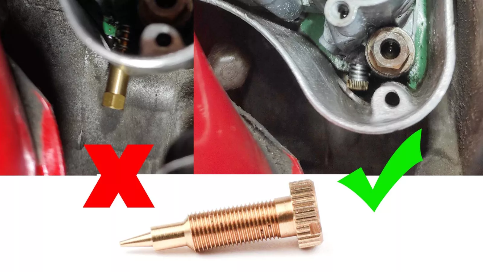 Carburador Vespa SI tornillo de ajuste corto de la mezcla de aire Carburador SI Dell'Orto & Spaco