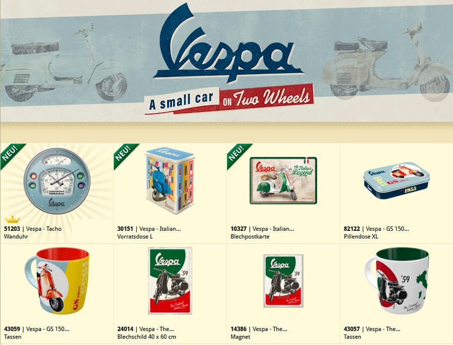 Nostalgic Art Vespa Merchandise 2021