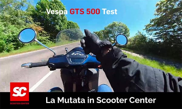 Vespa GTS 500 La Mutata test in Scooter Center en Scooteria vergelijking GTS 300