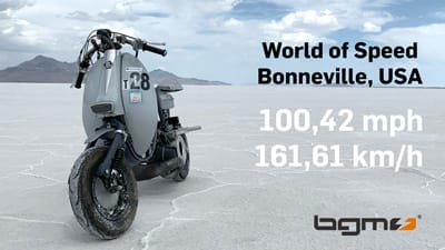 Bonneville - Lambretta tercepat dengan ban bgm PRO SPORT 180km/jam dalam perburuan rekor