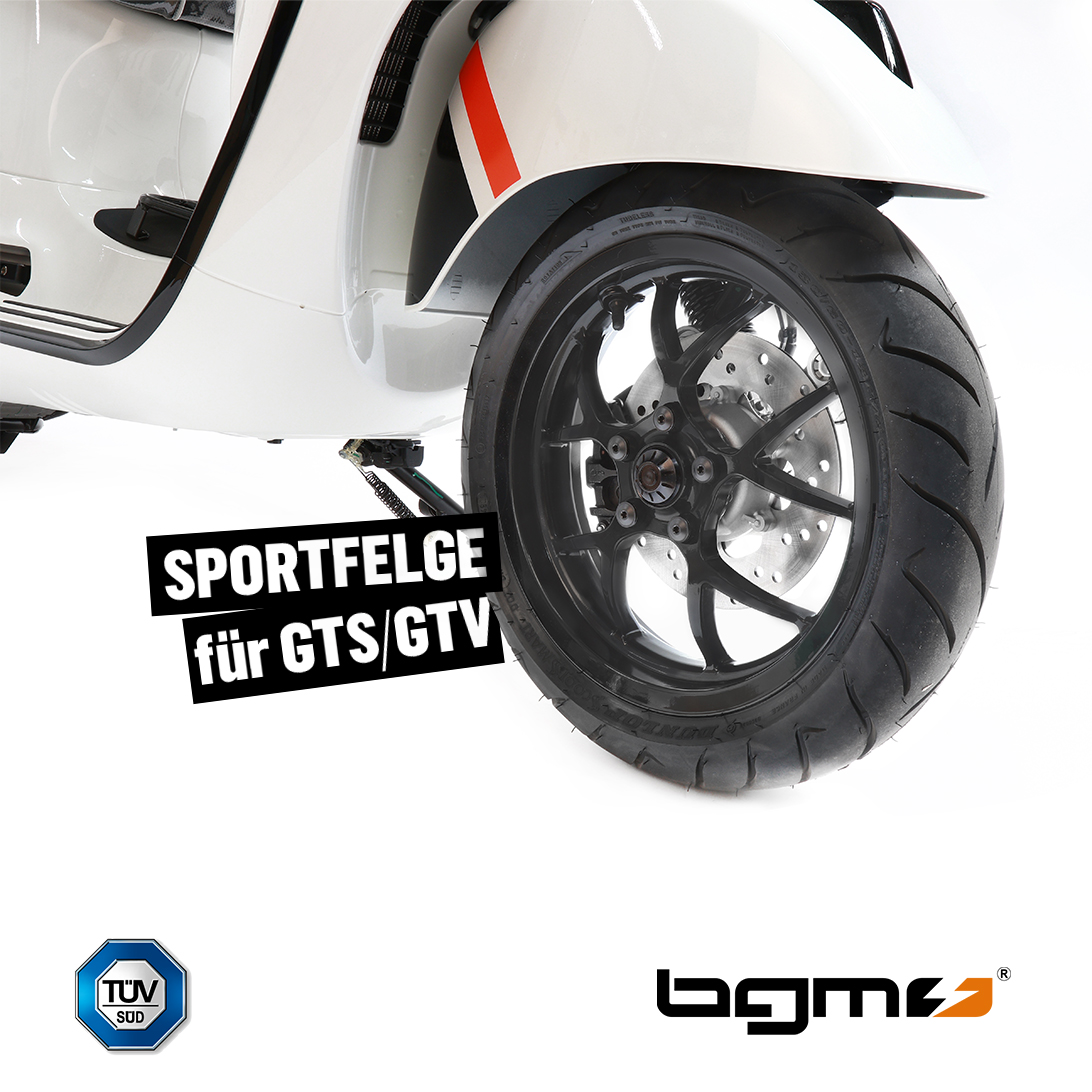 I nuovi cerchi per Vespa GTS/GTV più leggeri di bgm