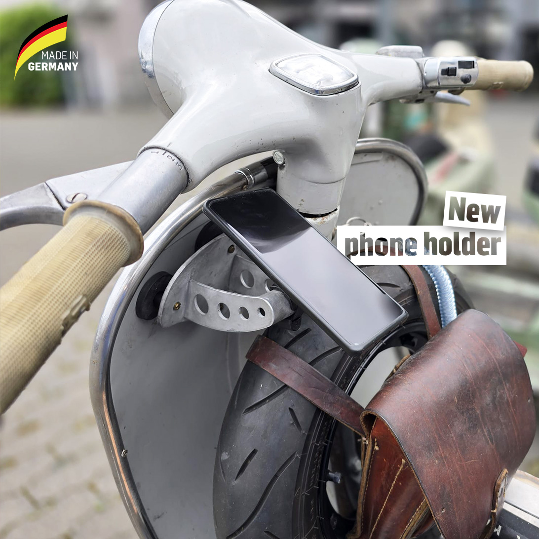 Innovativer Handyhalter für Vespa Klassik