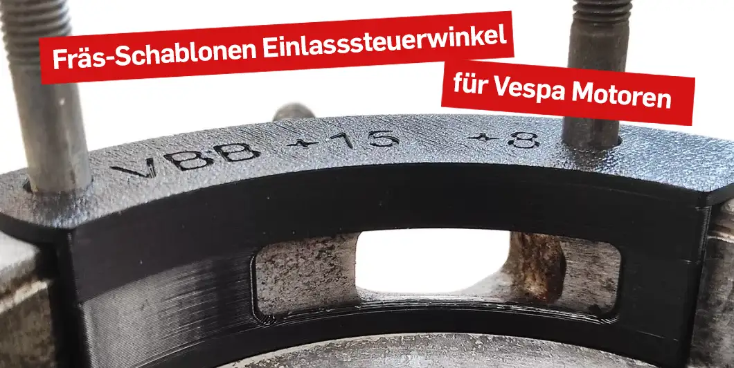 Fräs-Schablone Einlasssteuerwinkel Drehschieber für Vespa Motoren