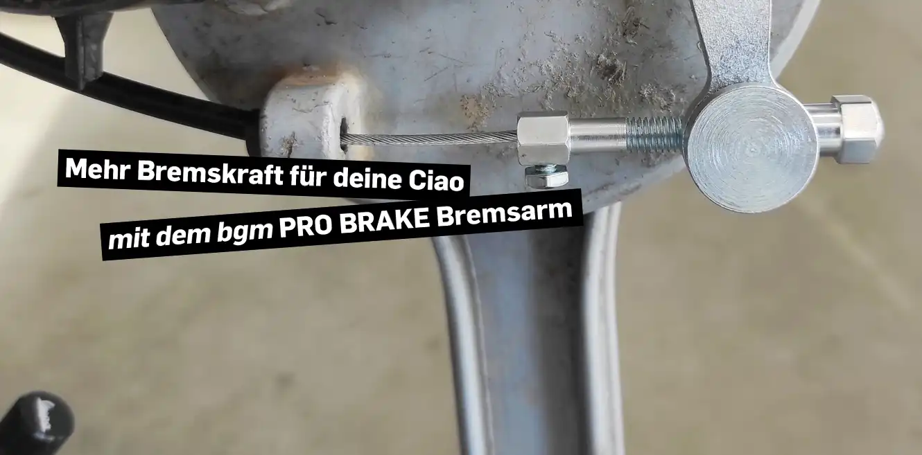 Montiert in Minuten: der bgm PRO BRAKE Bremsarm für deine Vespa Ciao