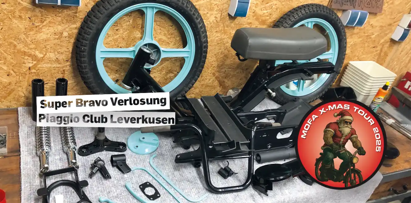 Moped XMas Tour Leverkusen: Super Bravo, anggur, dan tujuan yang baik