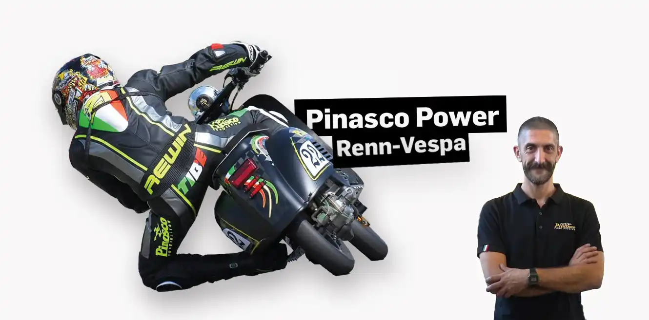 Pure Pinasco power in the racing Vespa!