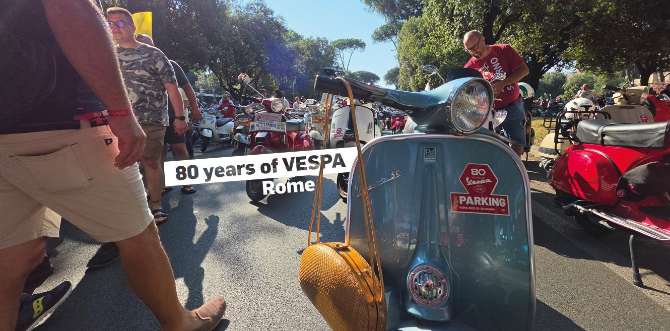 80.º aniversario de la Vespa en Roma