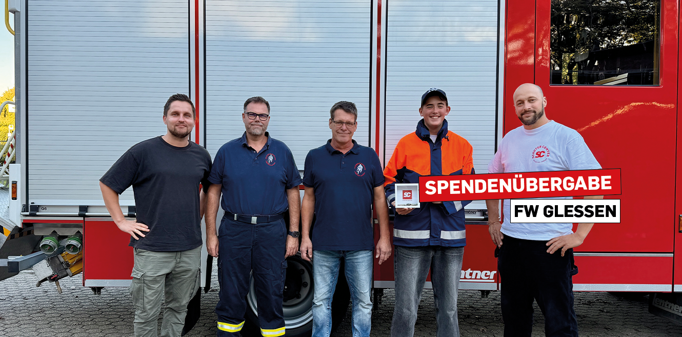 Spendenübergabe bei der Freiwilligen Feuerwehr Glessen