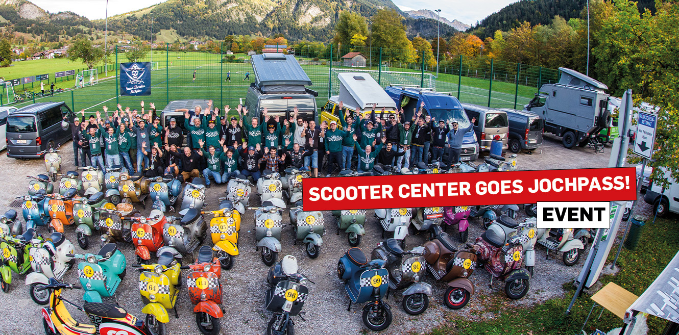 Jochpass Oldtimer Memorial: Scooter Center vor Ort!